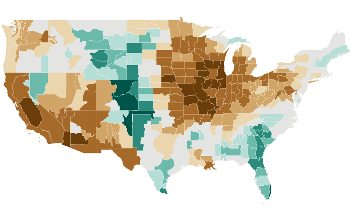 Observed precipitation departure from normal for AMJ 2023