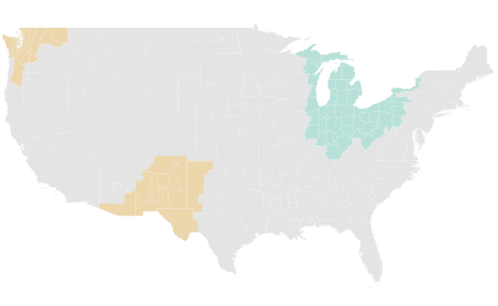 NOAA Climate Prediction Center precipitation outlook for AMJ 2023, redrawn by division