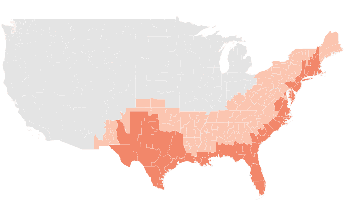 NOAA Climate Prediction Center temperature outlook for MJJ 2023, redrawn by division