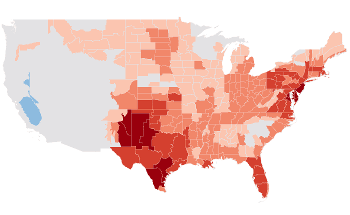 Temperature outlook map for MJJ 2023