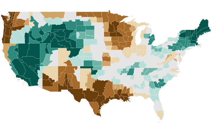 Observed precipitation departure from normal for JJA 2023