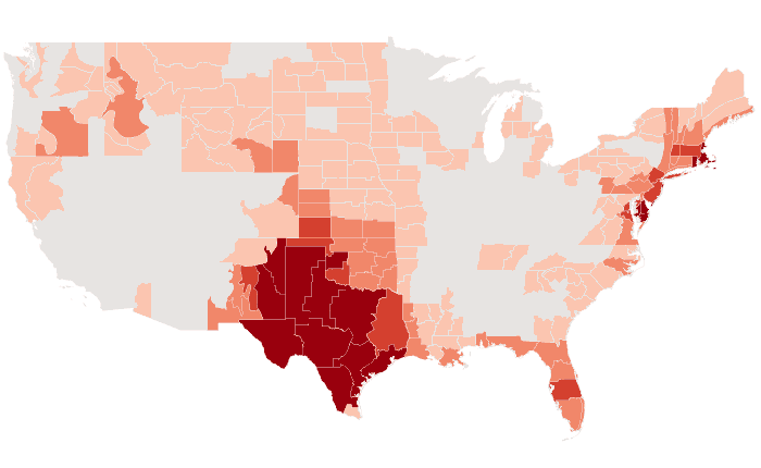 Temperature outlook map for JJA 2023