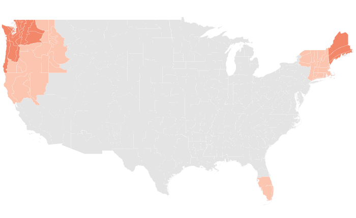 NOAA Climate Prediction Center temperature outlook for OND 2023, redrawn by division