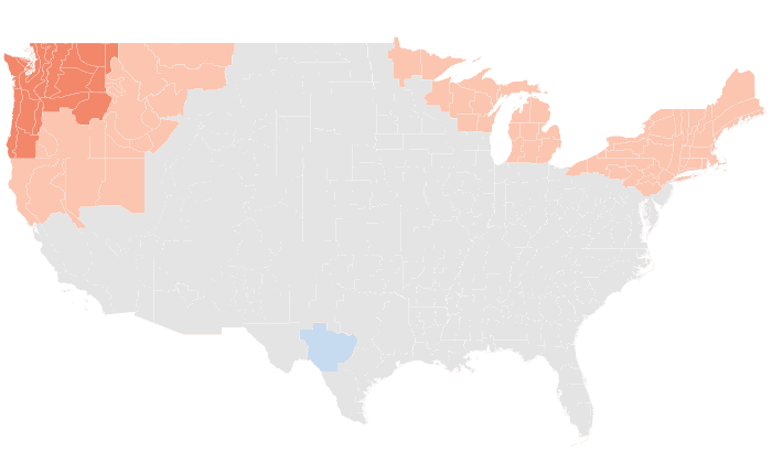 NOAA Climate Prediction Center temperature outlook for FMA 2024, redrawn by division