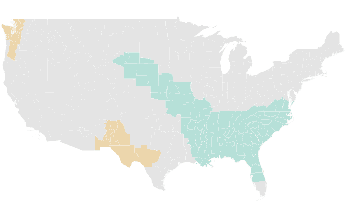 NOAA Climate Prediction Center precipitation outlook for AMJ 2024, redrawn by division
