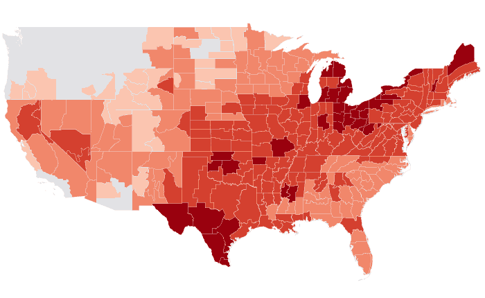 Observed temperature departure from normal for AMJ 2024