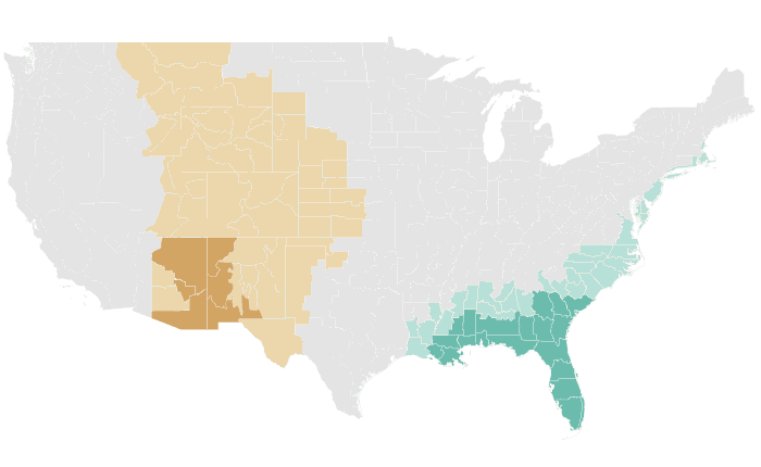 NOAA Climate Prediction Center precipitation outlook for JAS 2024, redrawn by division