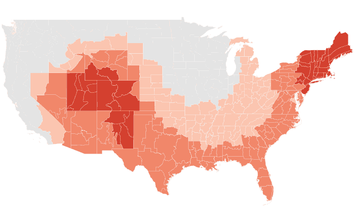 NOAA Climate Prediction Center temperature outlook for ASO 2024, redrawn by division