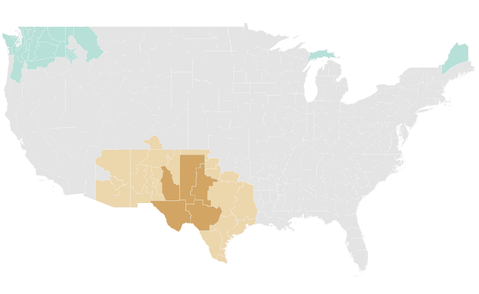 NOAA Climate Prediction Center precipitation outlook for OND 2024, redrawn by division