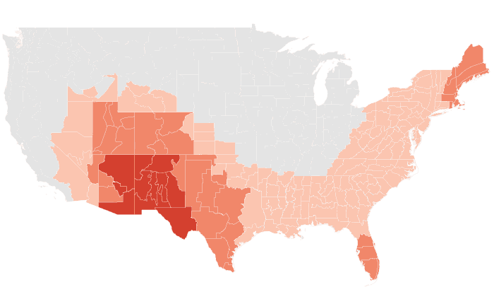 NOAA Climate Prediction Center temperature outlook for OND 2024, redrawn by division