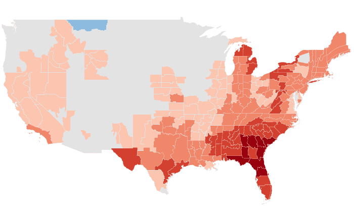 Temperature outlook map for JFM 2025
