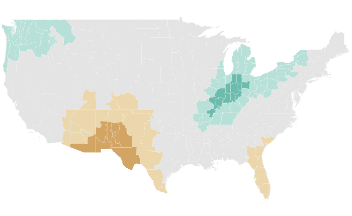 NOAA Climate Prediction Center precipitation outlook for FMA 2025, redrawn by division