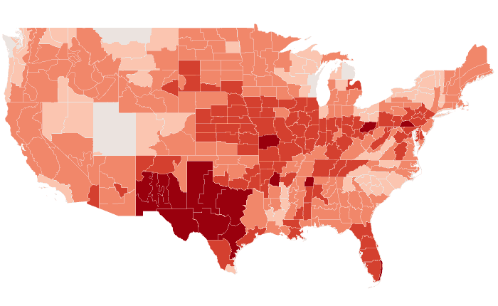 Temperature outlook map for AMJ 2025