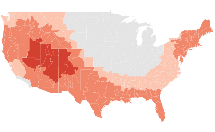 NOAA Climate Prediction Center temperature outlook for MJJ 2025, redrawn by division