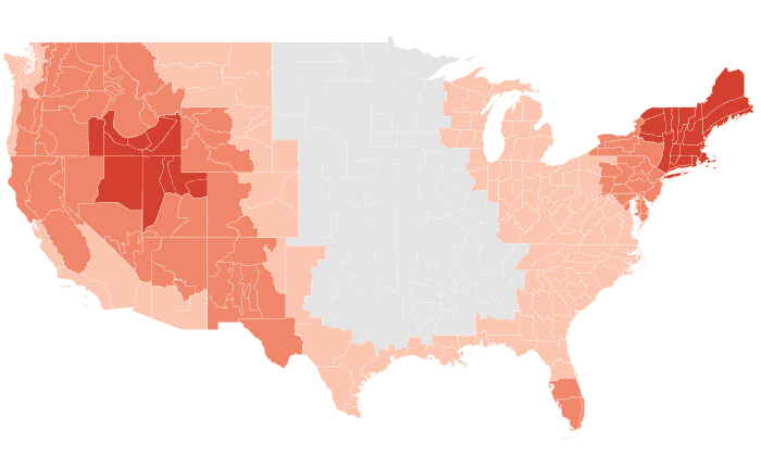 NOAA Climate Prediction Center temperature outlook for JAS 2025, redrawn by division