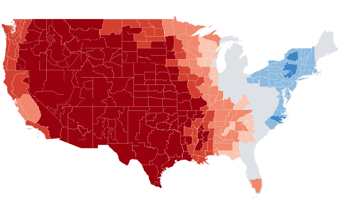 Observed temperature departure from normal for OND 2025