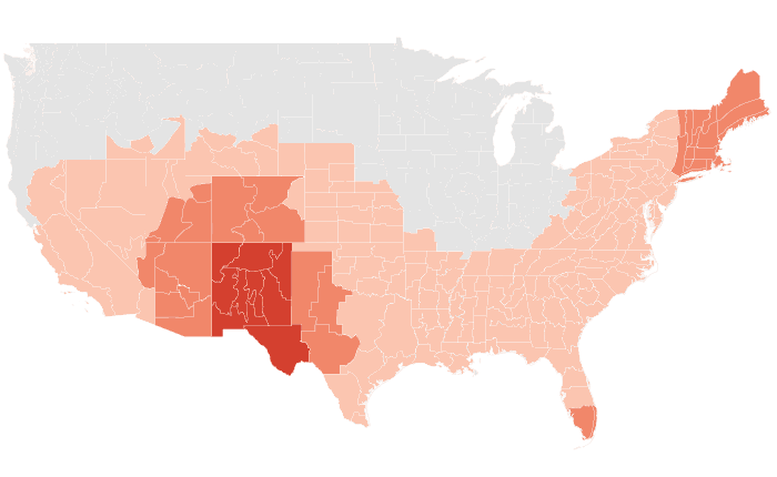NOAA Climate Prediction Center temperature outlook for OND 2025, redrawn by division
