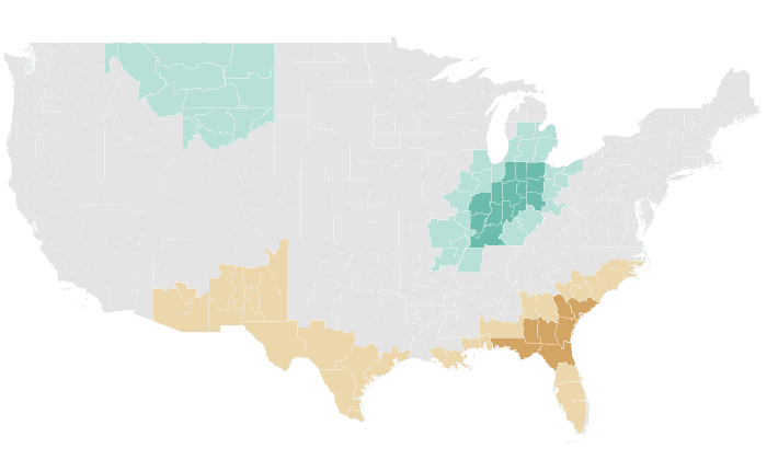 NOAA Climate Prediction Center precipitation outlook for JFM 2026, redrawn by division