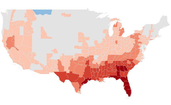 Temperature outlook map for JFM 2026