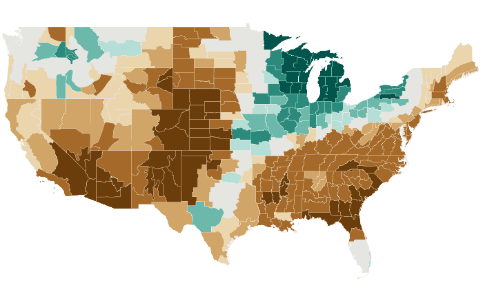 Observed precipitation departure from normal for FMA 2026