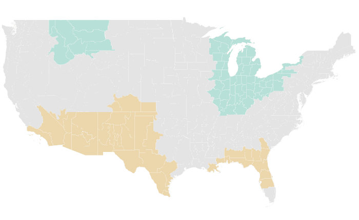 NOAA Climate Prediction Center precipitation outlook for FMA 2026, redrawn by division