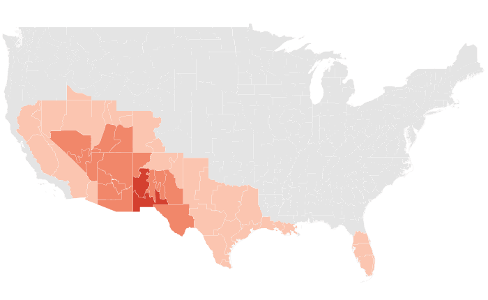 NOAA Climate Prediction Center temperature outlook for MAM 2026, redrawn by division