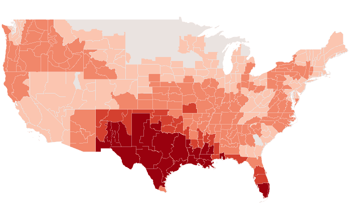 Temperature outlook map for MAM 2026