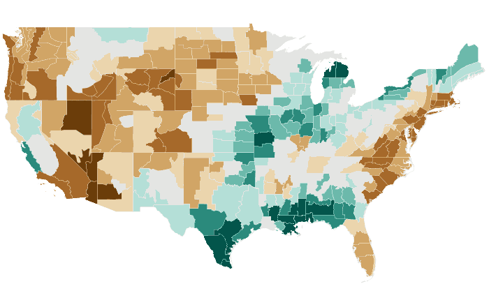 Observed precipitation departure from normal for AMJ 2026