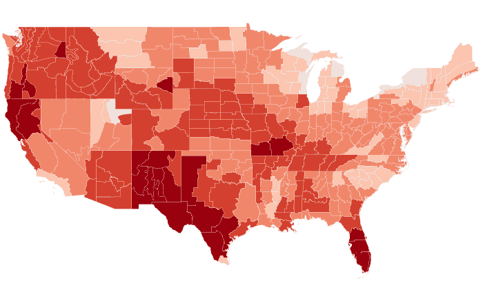 Temperature outlook map for AMJ 2026