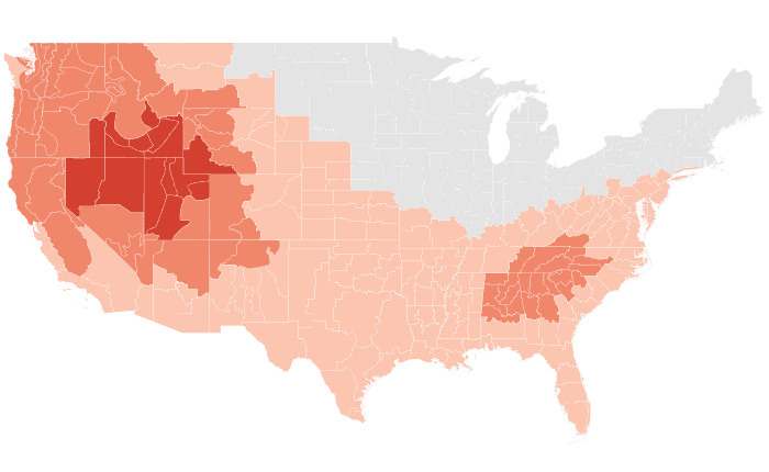 NOAA Climate Prediction Center temperature outlook for MJJ 2026, redrawn by division