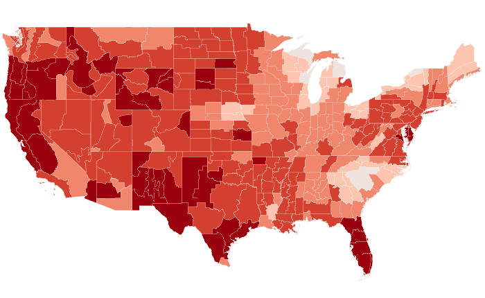 Temperature outlook map for MJJ 2026