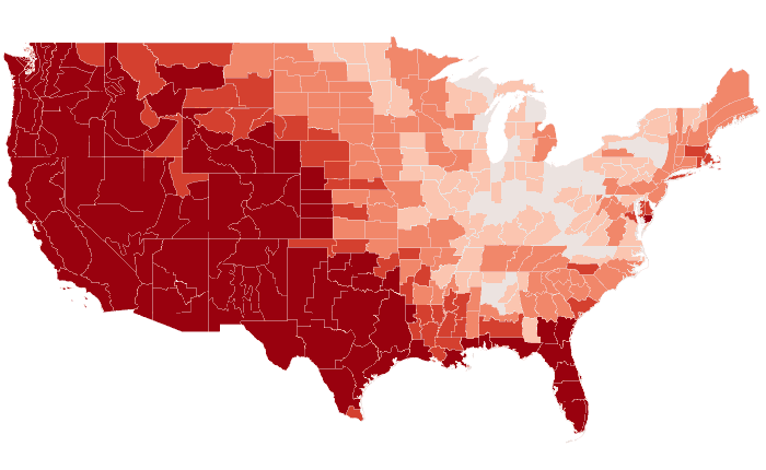 Temperature outlook map for JJA 2026