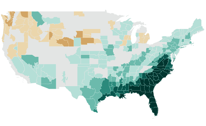 Precipitation outlook map for the coming season across the lower 48